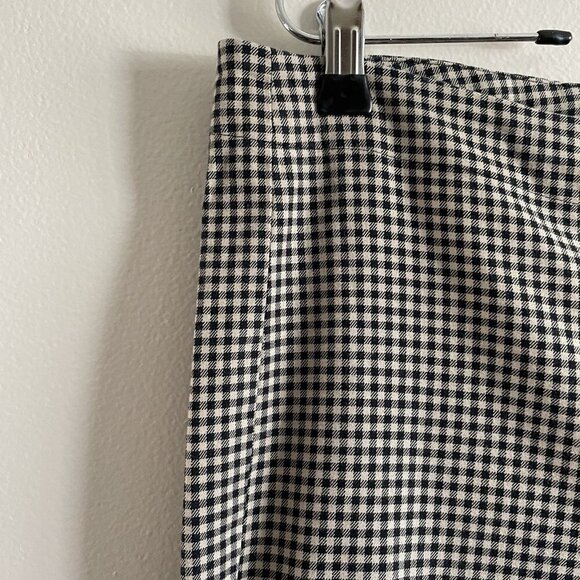 J.Jill Women 14 Black Tan Gingham Check Cotton Blend Stretch Mid-Rise Ankle Pant - Picture 5 of 11